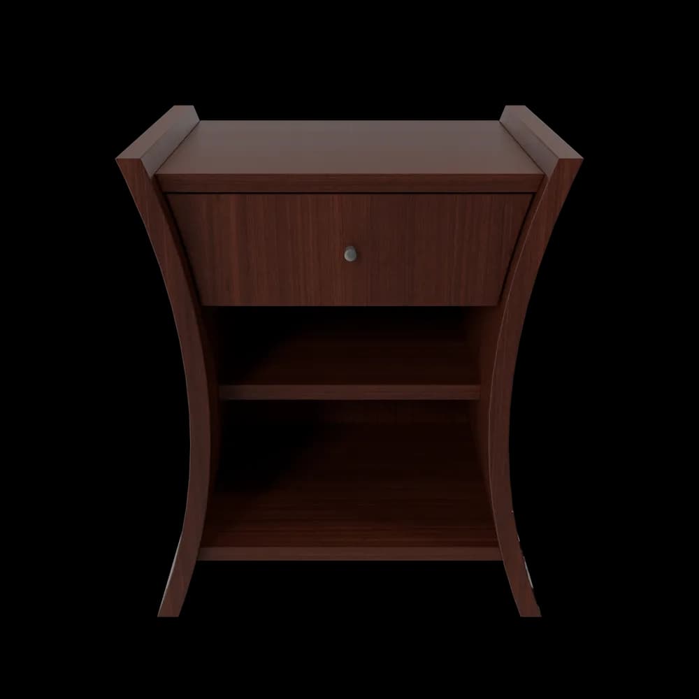 The Bedside Table in African Cherry is a stylish and functional addition to your bedroom, providing convenient storage space and a touch of elegance.