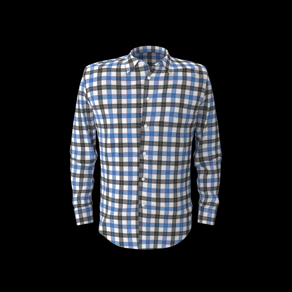 The Blue & Black Check Shirt is a stylish and comfortable men's shirt featuring a classic check pattern. Made from high-quality fabric, it's suitable for both casual and semi-formal occasions.