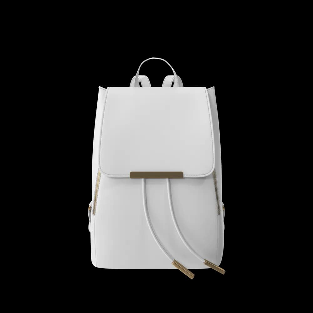 The White Faux Leather Backpack is a trendy and practical backpack for the modern woman. With a sleek white design and ample storage space, it's perfect for both casual and on-the-go styles.
